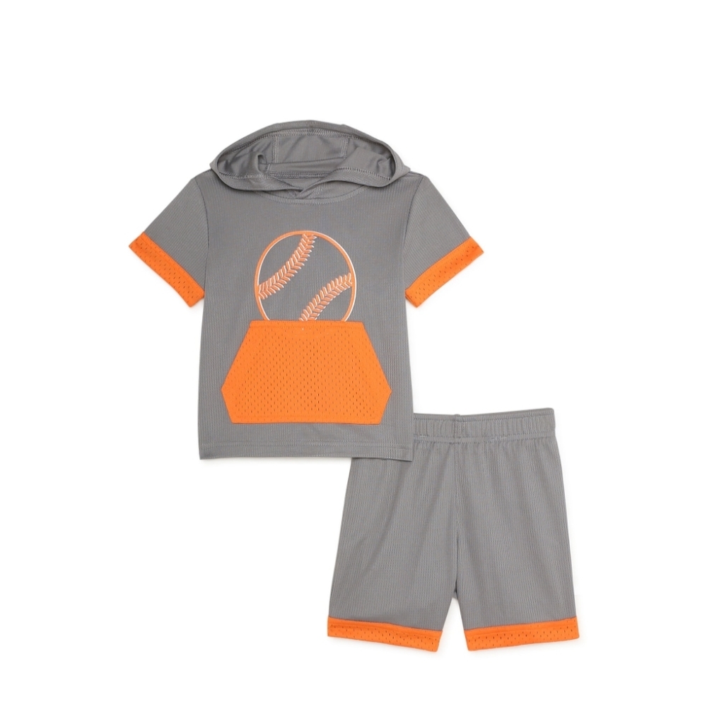 Athletic Works shirt with hood and shorts set Baby Boy NWT